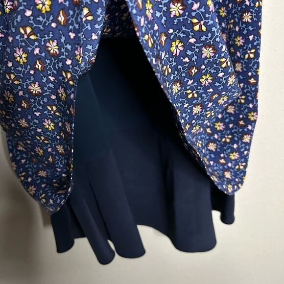 Tory Burch Sydney Dress in Blue Wild Pansy Floral Print - Picture 8 of 9